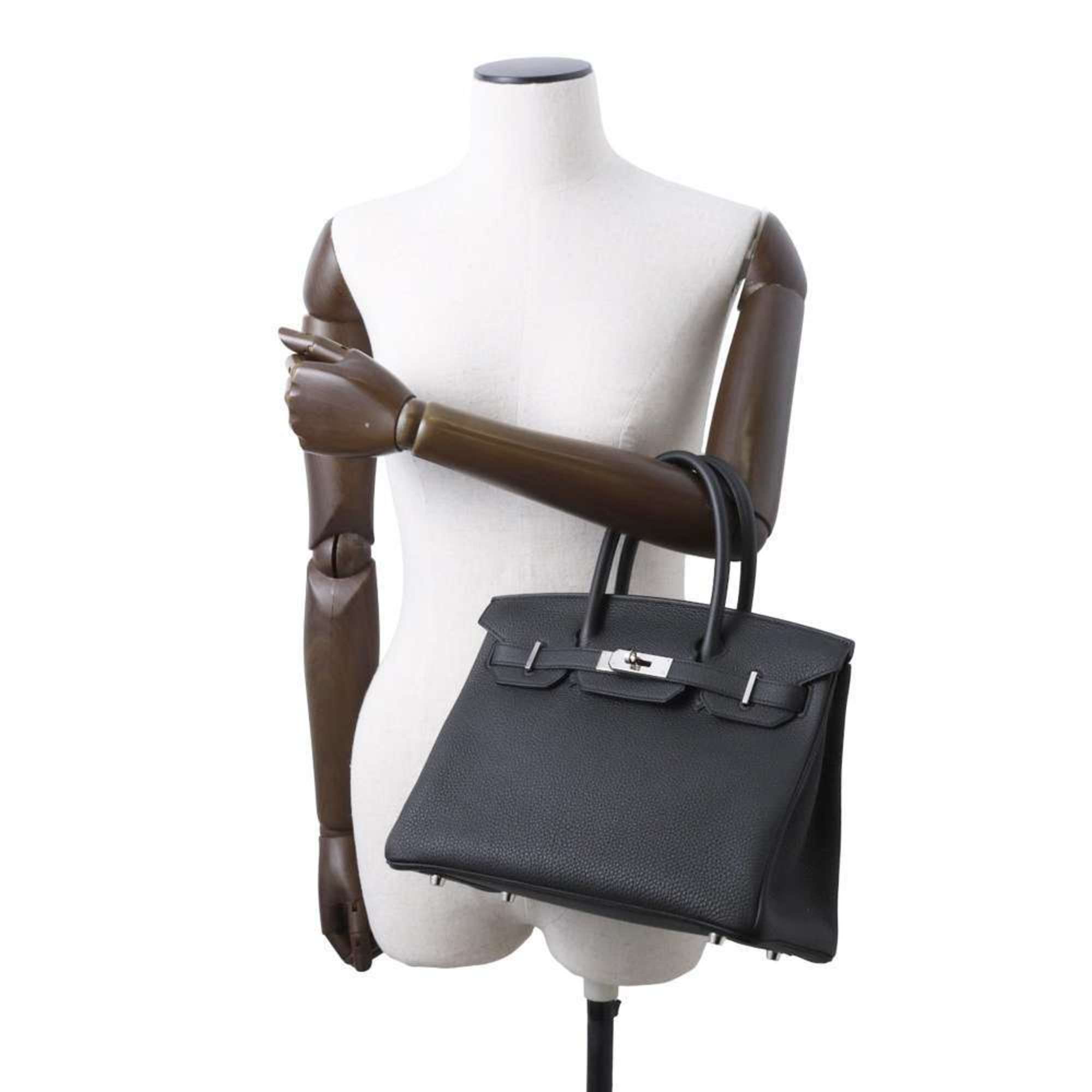 Hermes Birkin 30 Handbag Black Togo Z Stamp HERMES