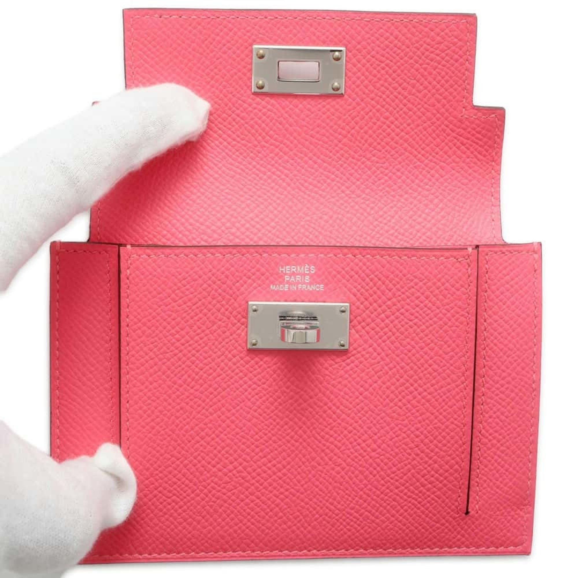 Hermes wallet Kelly Pocket Compact Rose Azalee Epson D stamp