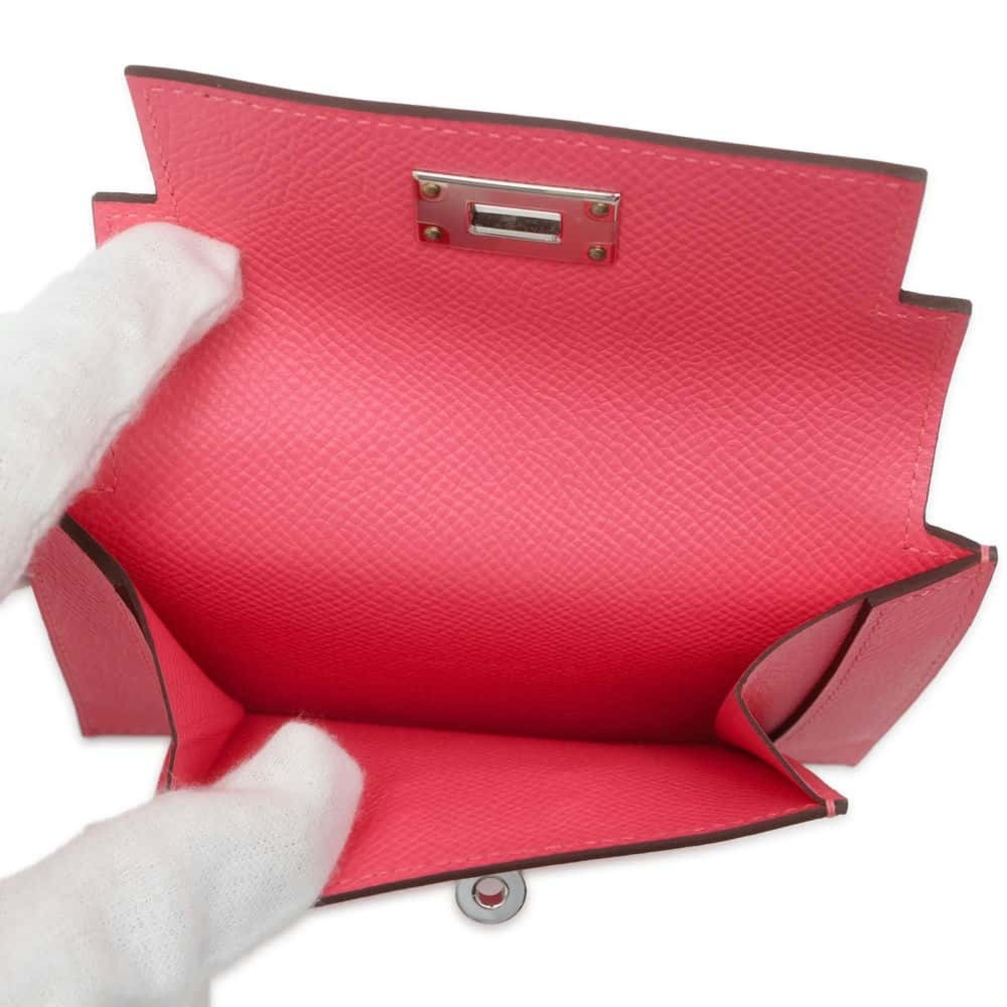 Hermes wallet Kelly Pocket Compact Rose Azalee Epson D stamp