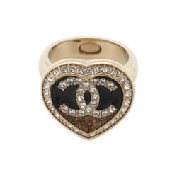 Chanel Ring Coco Mark Heart Rhinestone C23 B CHANEL