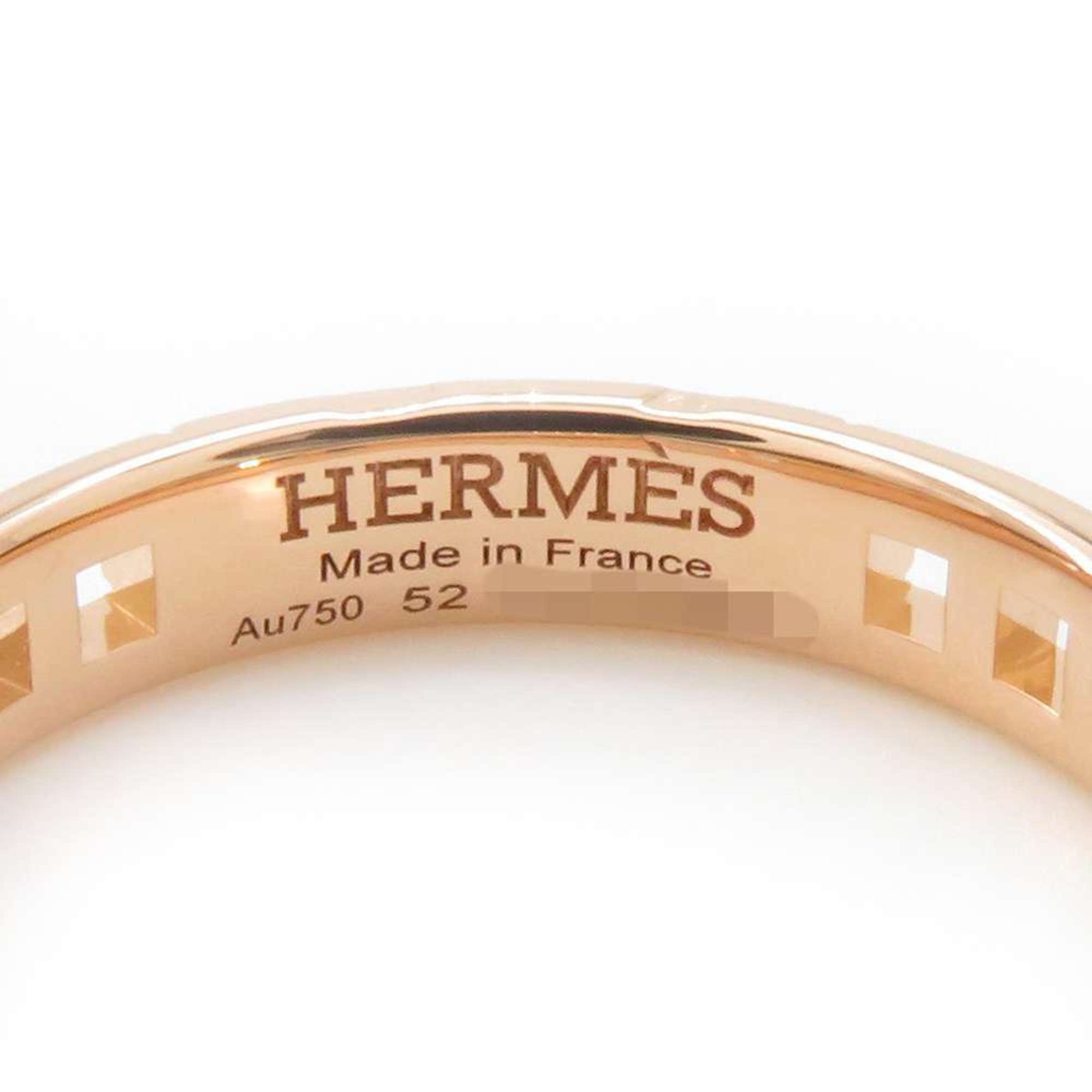 Hermes Ring Ever Hercules Diamond 44P 0.08ct K18PG Pink Gold Size 52 HERMES