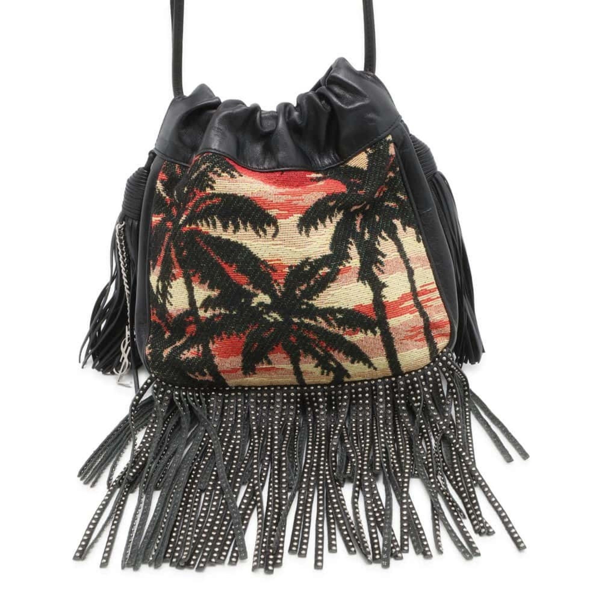 Saint Laurent Shoulder Bag Sunset Bucket Small 412691 SAINT LAURENT PARIS Black