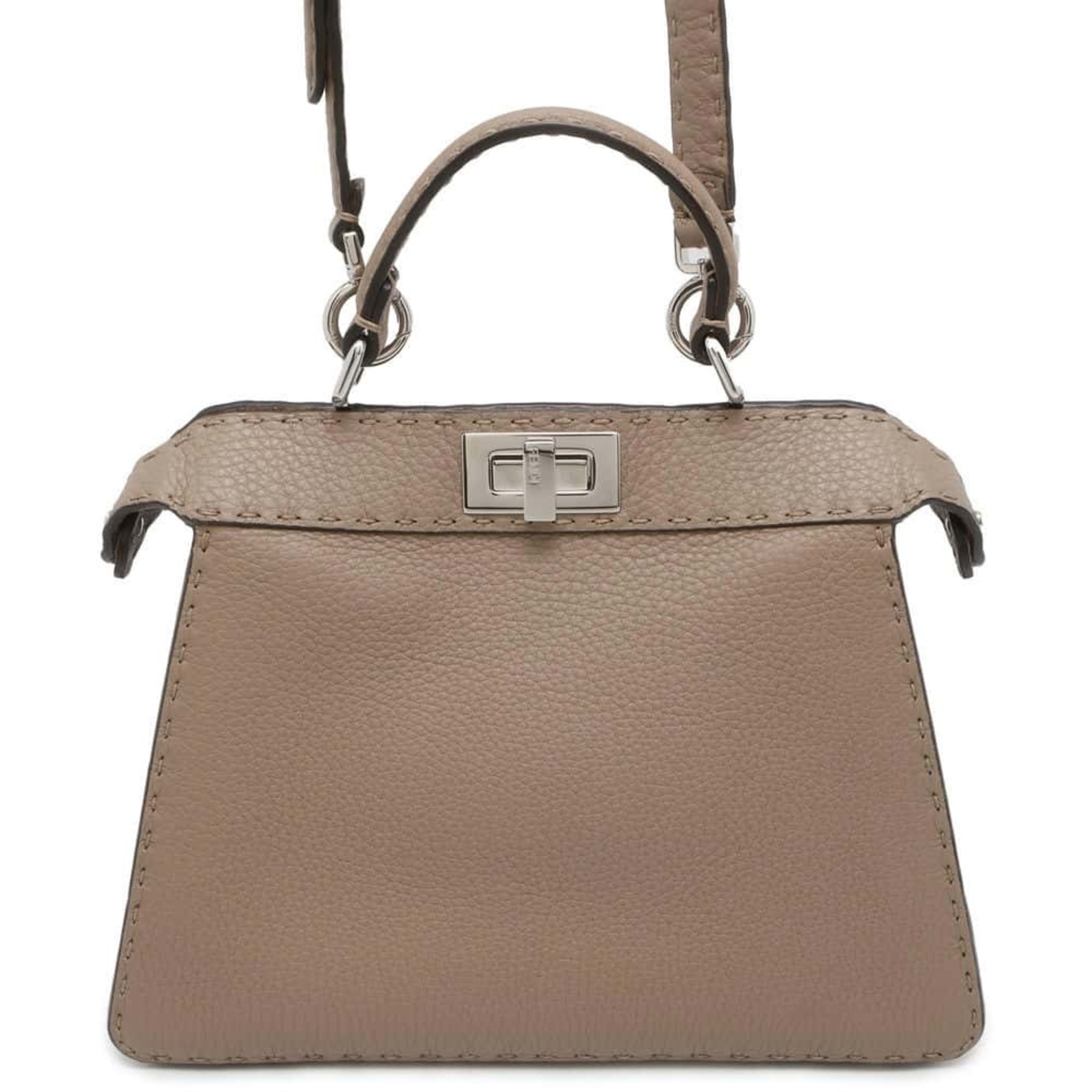 Fendi Handbag Selleria Peekaboo ISEEU Small Calf Leather 8BN327 2way Stitch