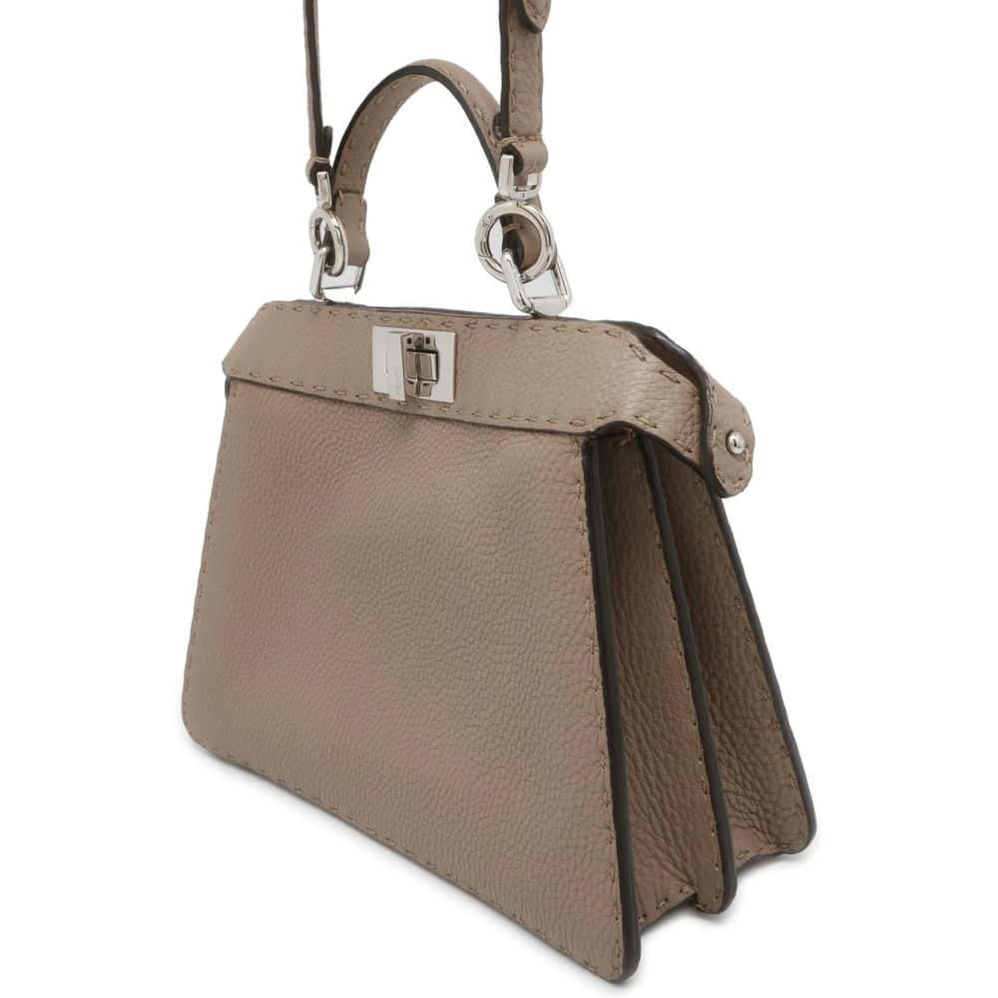 Fendi Handbag Selleria Peekaboo ISEEU Small Calf Leather 8BN327 2way Stitch