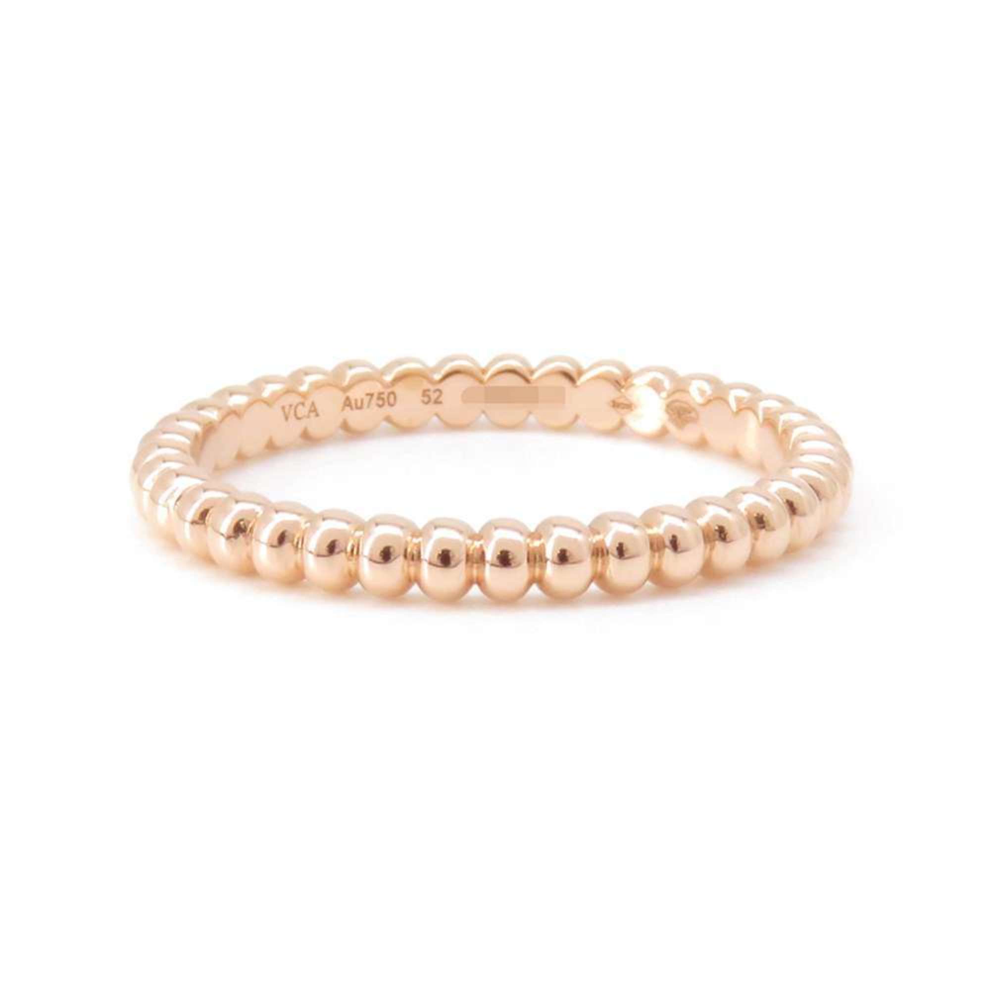 Van Cleef & Arpels Ring Perlée Gold Pearl Small K18PG Pink Size 52 VCARPJMF00 VCARN33052