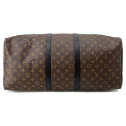 Louis Vuitton Boston Bag Monogram Macassar Keepall Bandouliere 55 M56714 LOUIS VUITTON Black