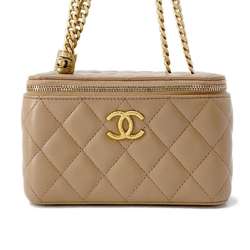 Chanel Chain Shoulder Bag Vanity Case Coco Mark Matelasse Lambskin AP3044 CHANEL