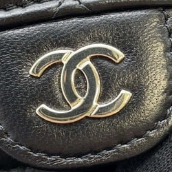 Chanel Business Card Holder/Card Case Matelasse Coco Mark Classic Zip Quilted Caviar Skin AP2570 Black