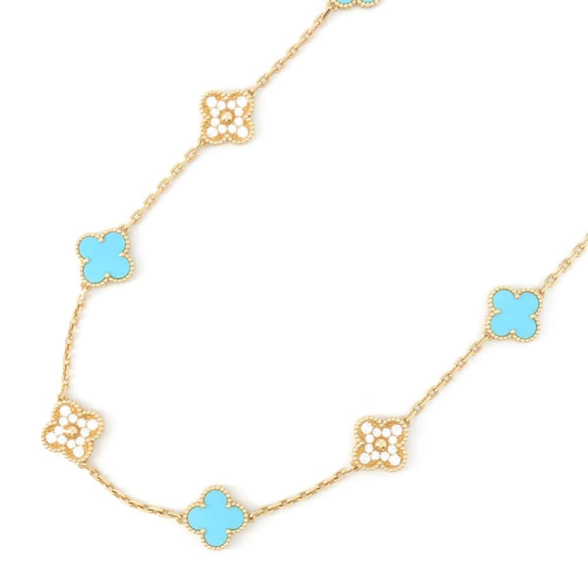 Van Cleef & Arpels Necklace Alhambra Long 20 Motifs Turquoise Diamond K18YG