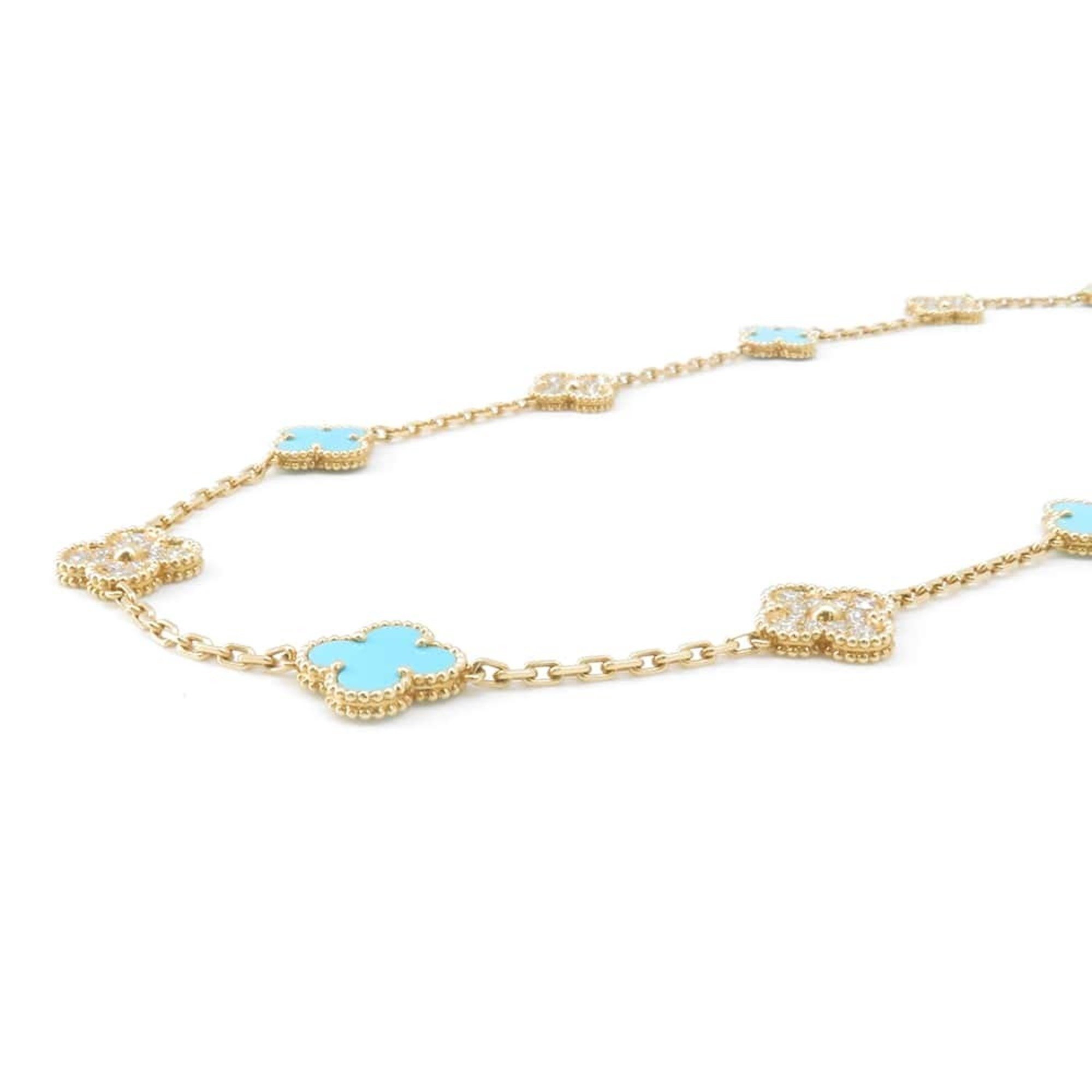 Van Cleef & Arpels Necklace Alhambra Long 20 Motifs Turquoise Diamond K18YG