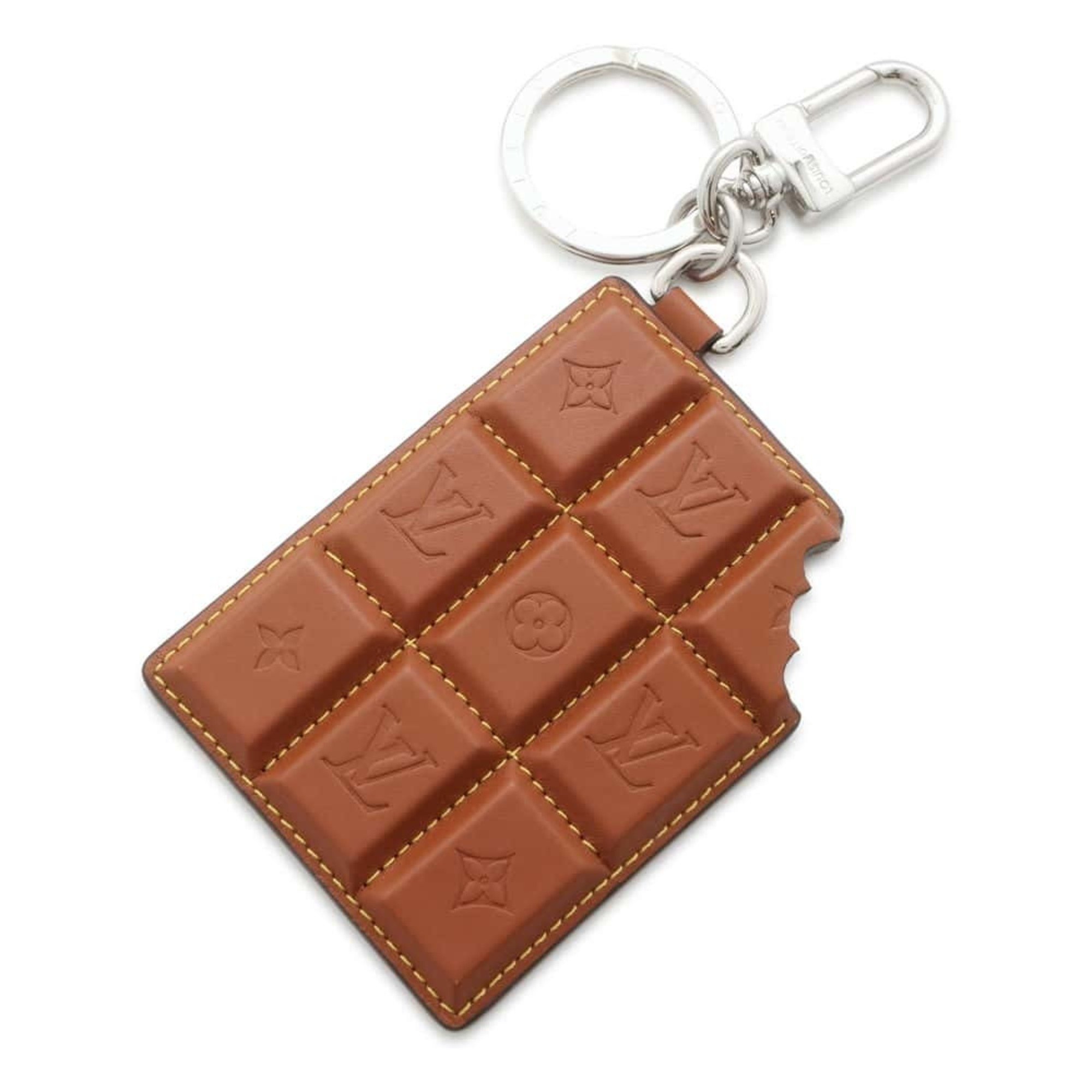 Louis Vuitton Bag Charm LV Chocolate Bar Monogram Leather M01478 Keychain