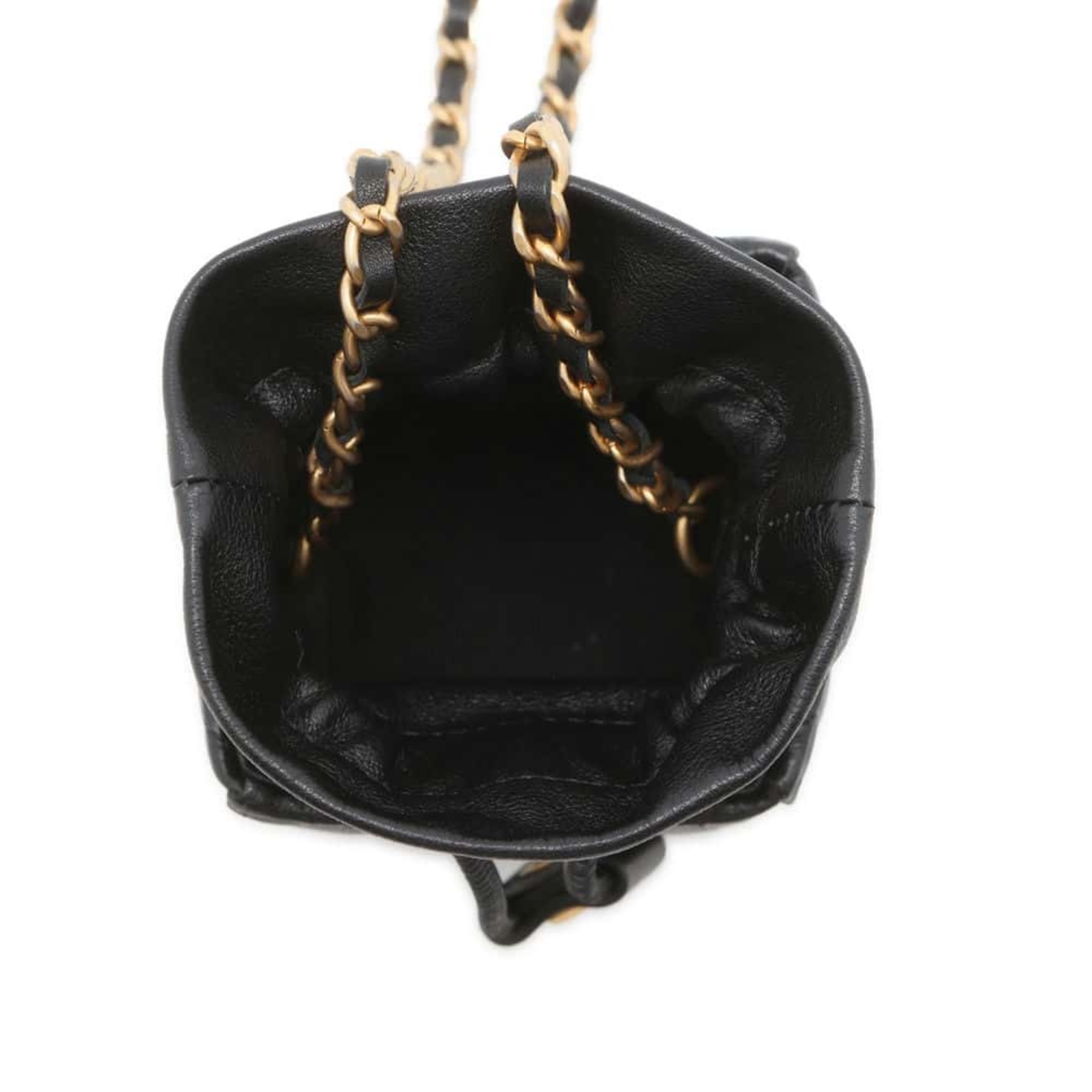 Chanel Chain Shoulder Bag Coco Mark Lambskin CHANEL Black