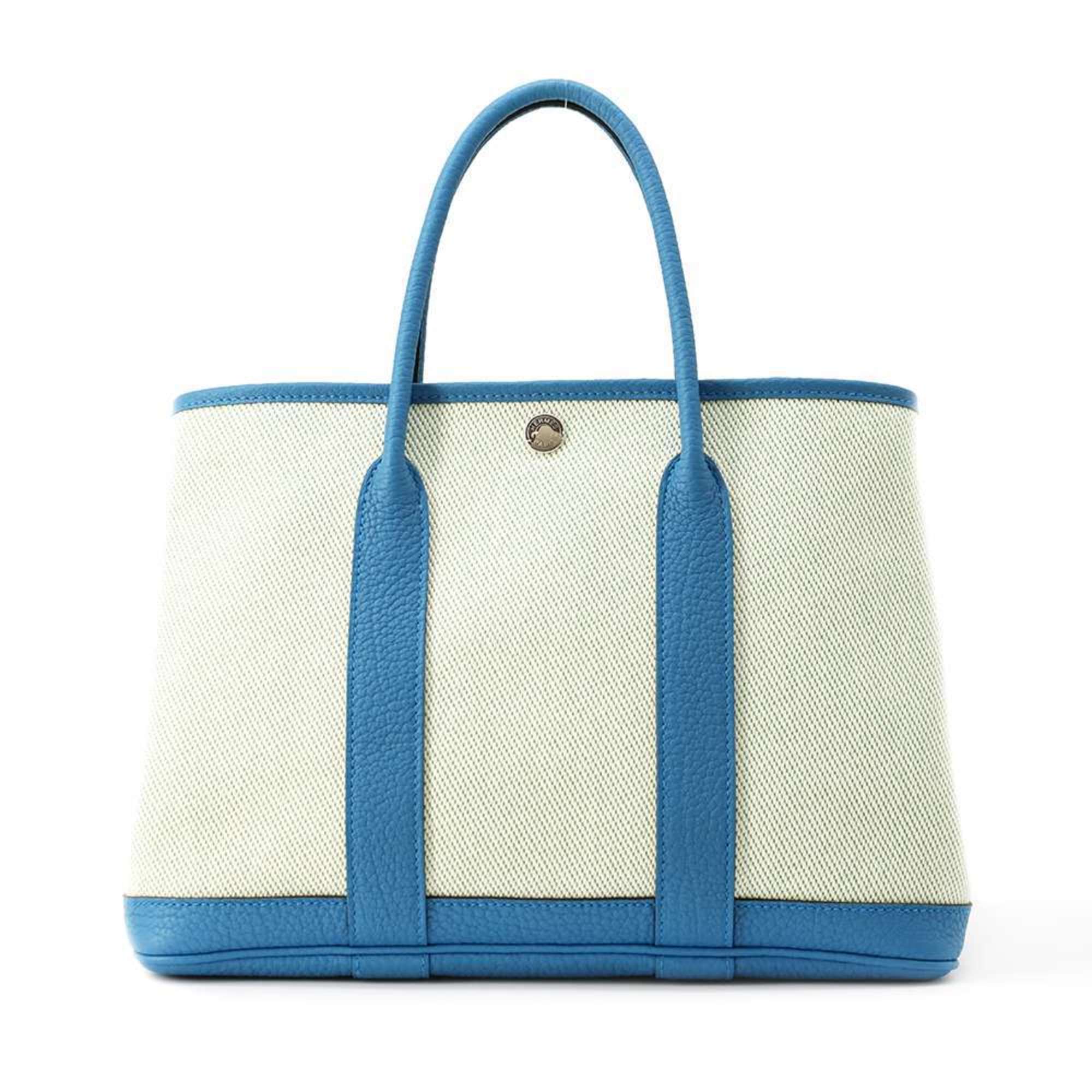 Hermes Garden TPM Ecru Blue Izmir Bamboo Toile Twill H Negonda B Stamp