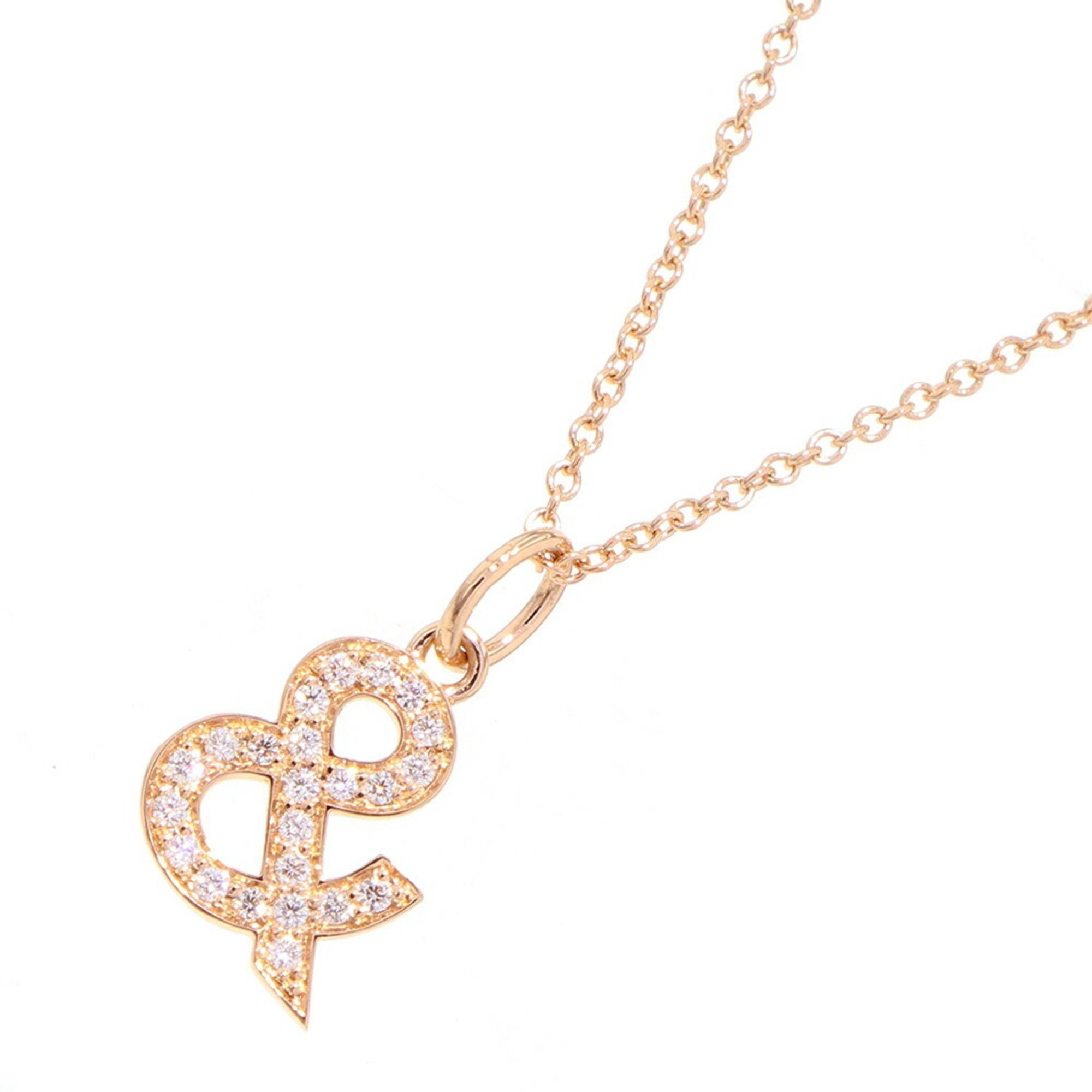 Tiffany Necklace Ampersand Diamond K18PG Pink Gold & Co. Motif