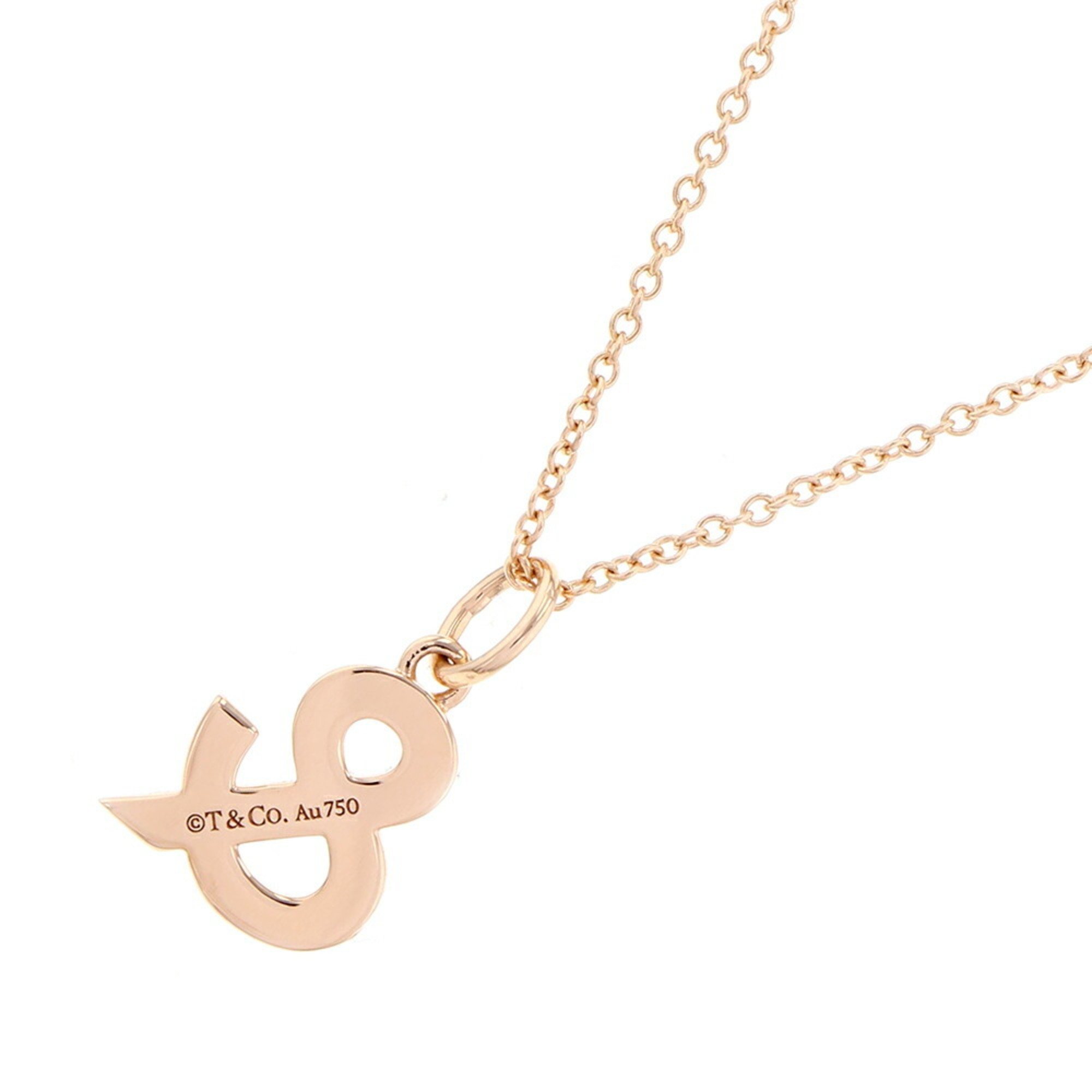 Tiffany Necklace Ampersand Diamond K18PG Pink Gold & Co. Motif