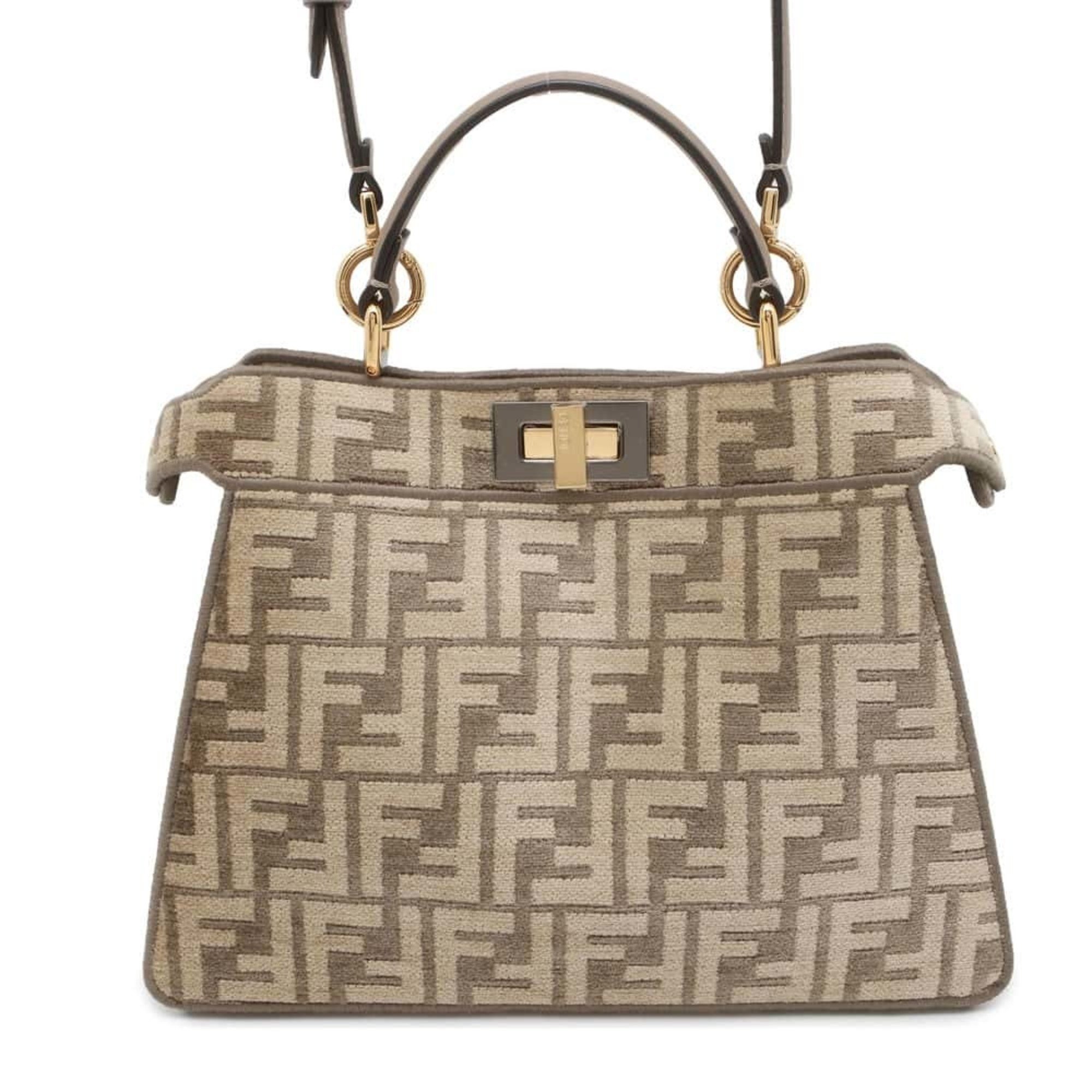 FENDI Handbag Peekaboo I See You Zucca Viscose 8BN327 2way Shoulder