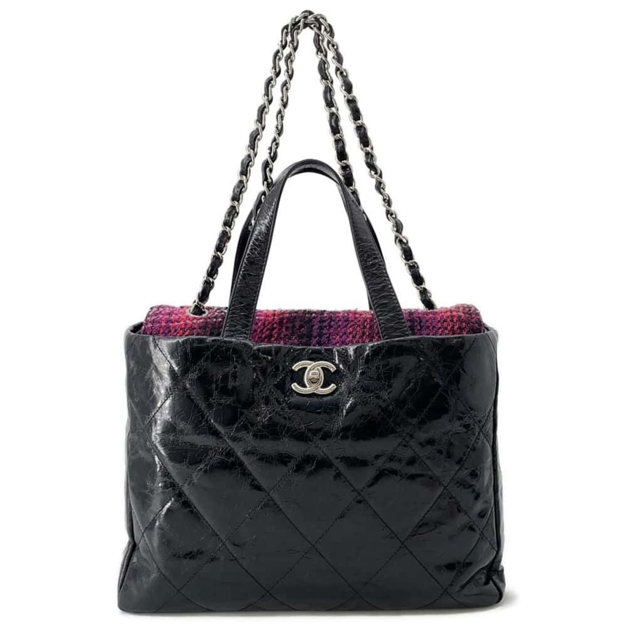 Chanel handbag, Matelasse, Coco mark, Portobello, CHANEL 2way chain tote bag, black