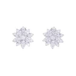 Van Cleef & Arpels Lotus Earrings Small Diamond 62P 0.92ct K18WG VCARO96B00