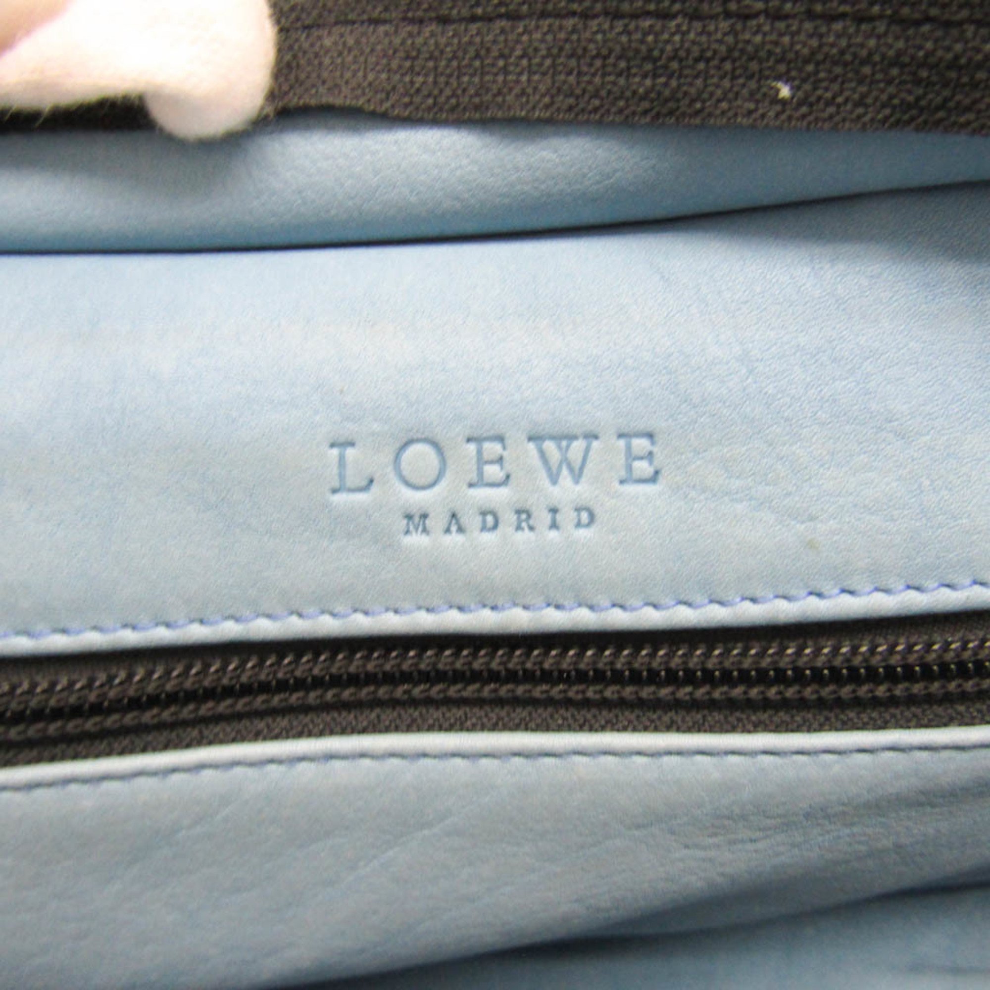 Loewe Amazona 28 Women's Suede,Leather Handbag Dark Navy,Light Blue