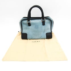 Loewe Amazona 28 Women's Suede,Leather Handbag Dark Navy,Light Blue