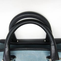 Loewe Amazona 28 Women's Suede,Leather Handbag Dark Navy,Light Blue