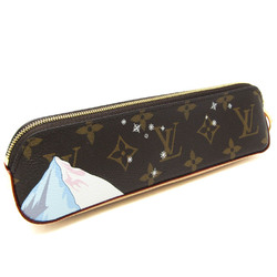 Louis Vuitton Monogram Pen Case (Brown,Multi-color) Elizabeth Pencil Pouch Ice Skating Xmas GI0947