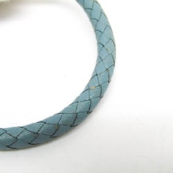 Hermes Jumbo Braiding Leather,Metal No Stone Bangle Blue,Gold