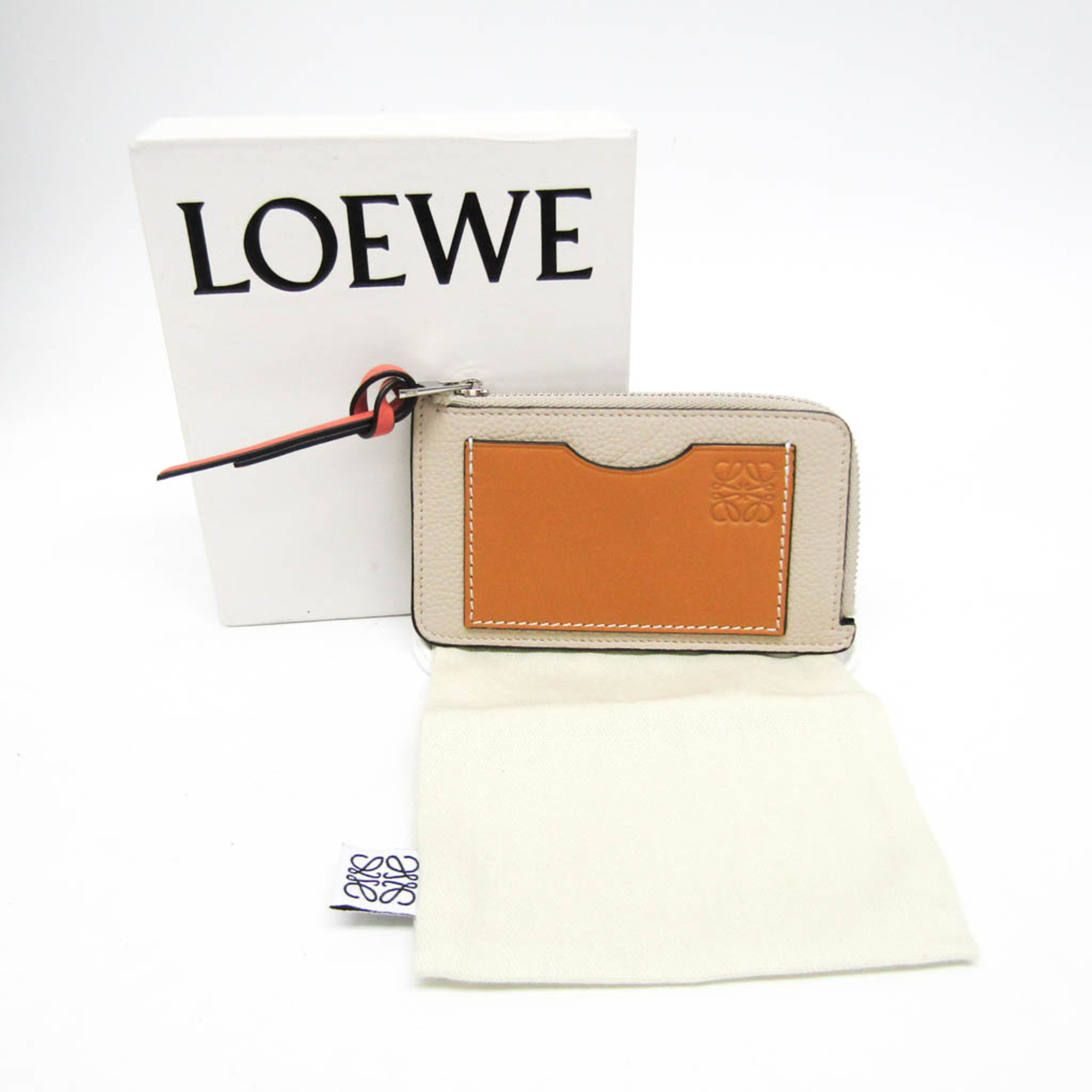 Loewe Coin Card Holder C660Z40X04 Leather Card Case Light Beige,Light Brown,Pink