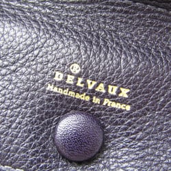 Delvaux Men,Women Leather Long Wallet (bi-fold) Dark Purple,Khaki