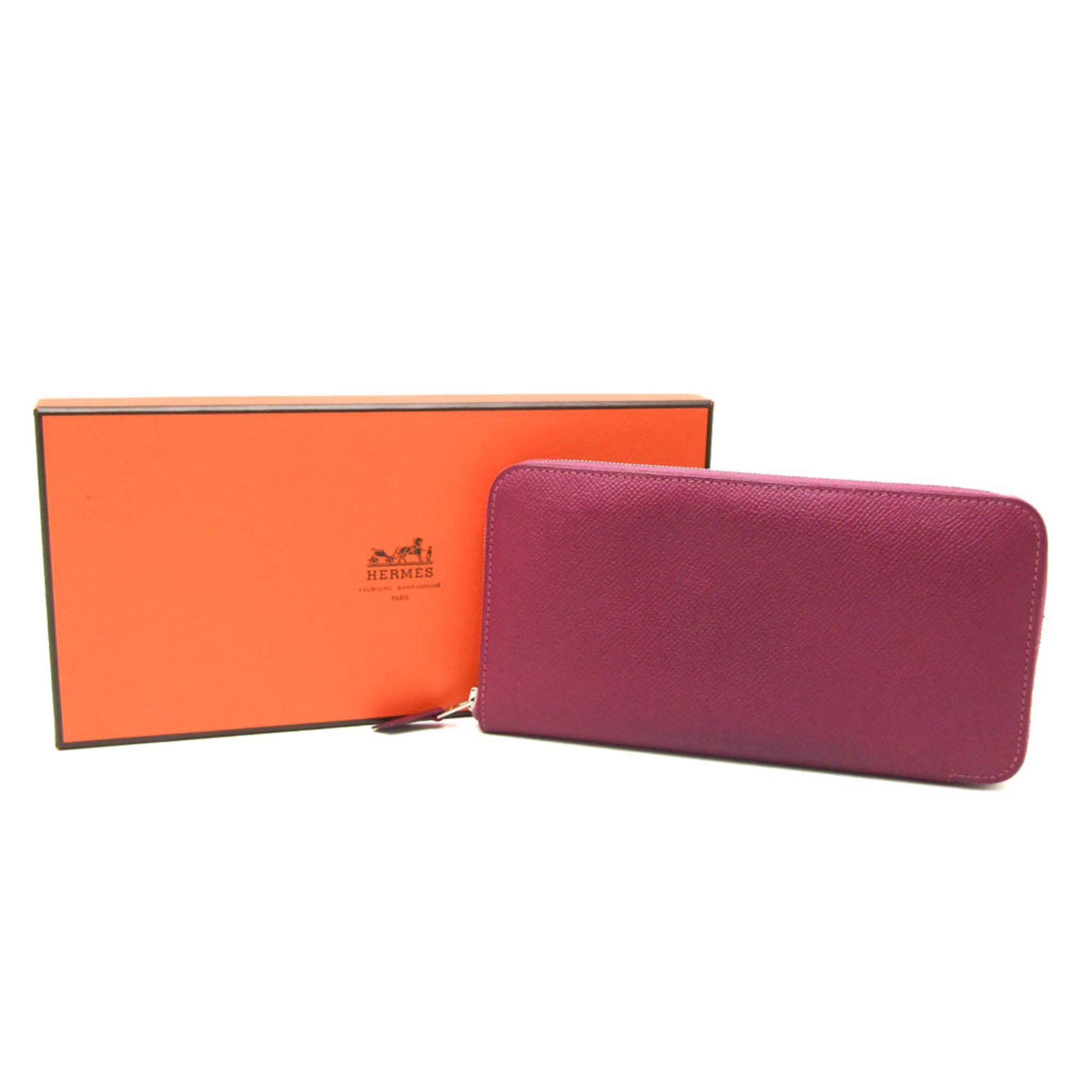 Hermes Asap Long Women,Men Epsom Leather Long Wallet (bi-fold) Purple