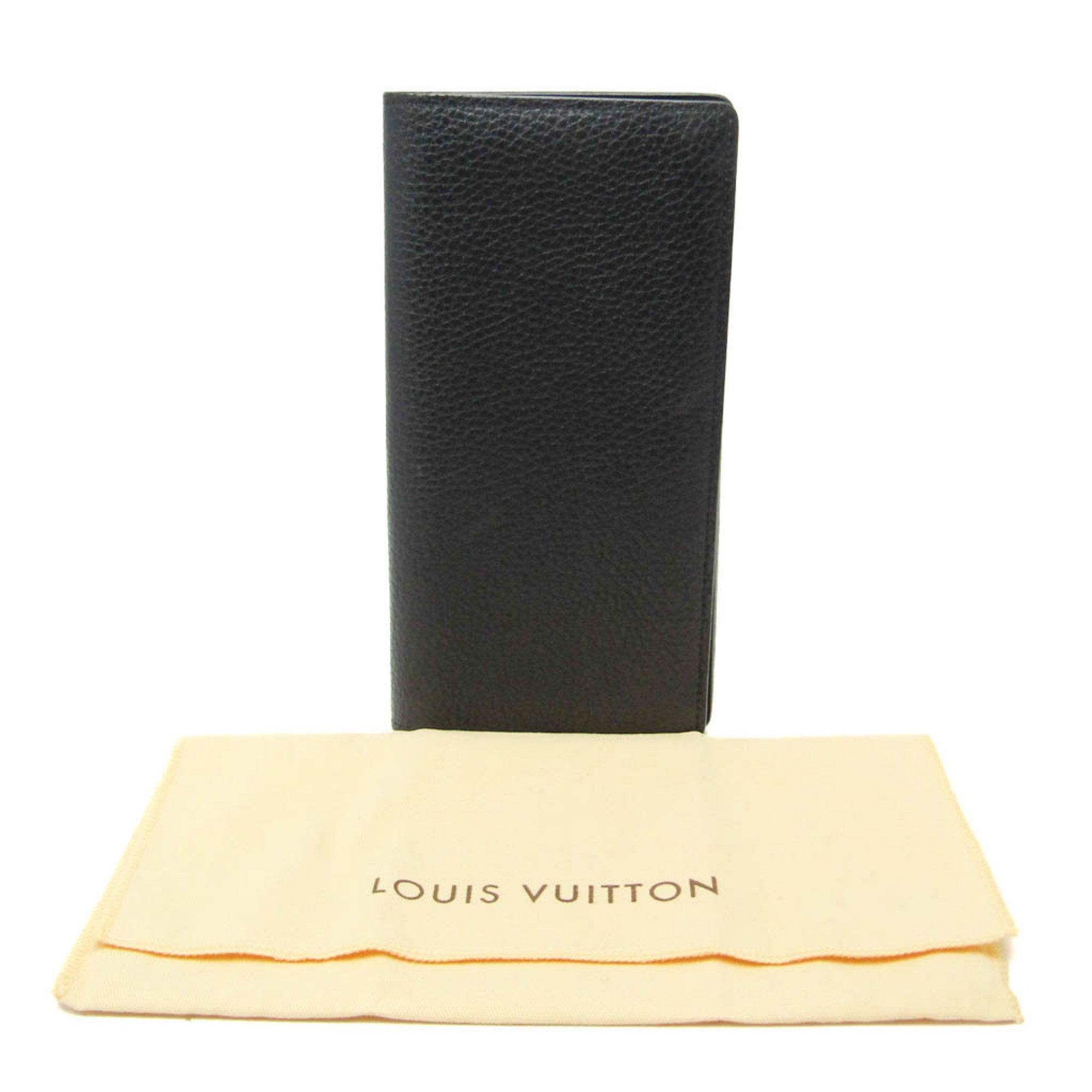 Louis Vuitton Taurillon Brazza Wallet M58192 Men's Leather Long Wallet (bi-fold) Black