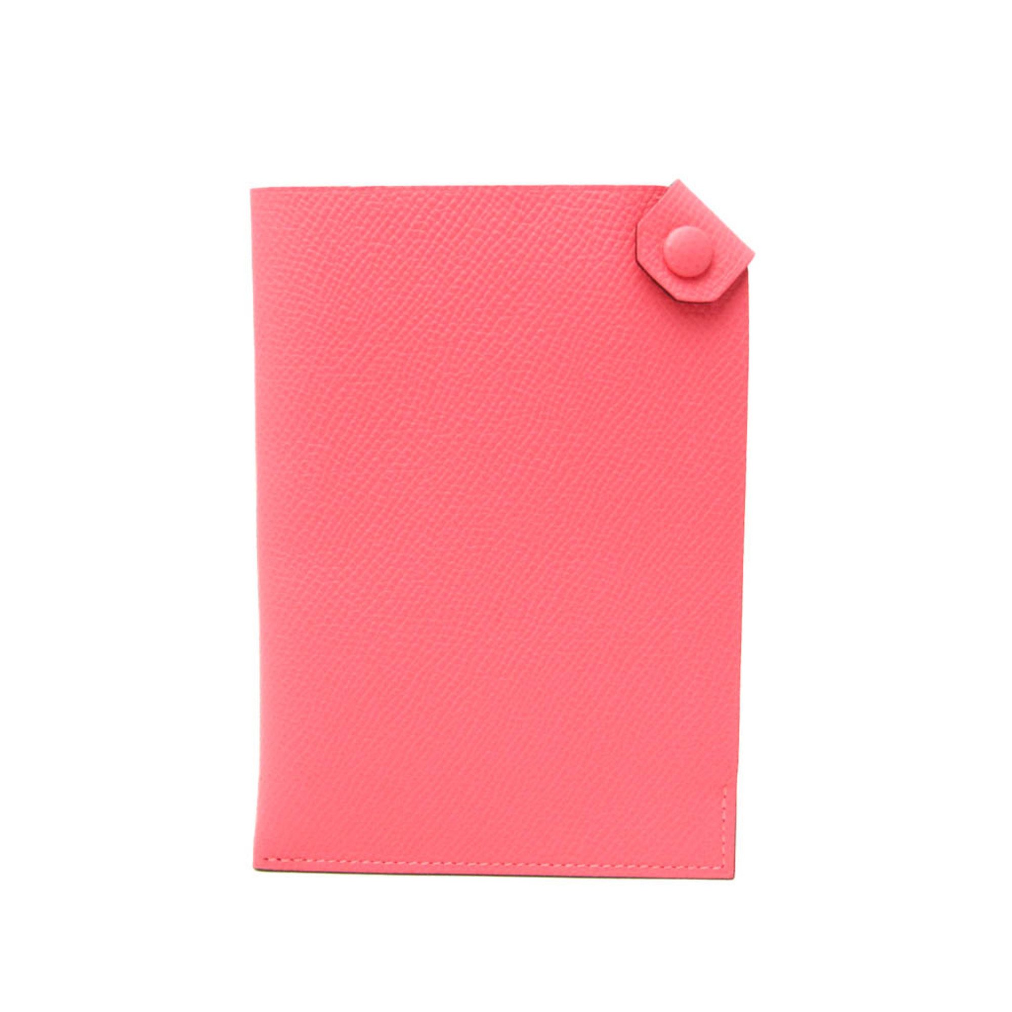 Hermes Tarmac PM Epsom Leather Passport Cover Rose Azalee