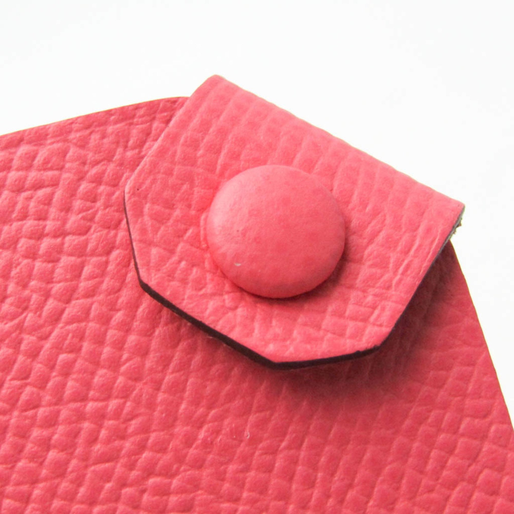 Hermes Tarmac PM Epsom Leather Passport Cover Rose Azalee