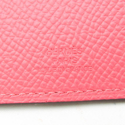 Hermes Tarmac PM Epsom Leather Passport Cover Rose Azalee