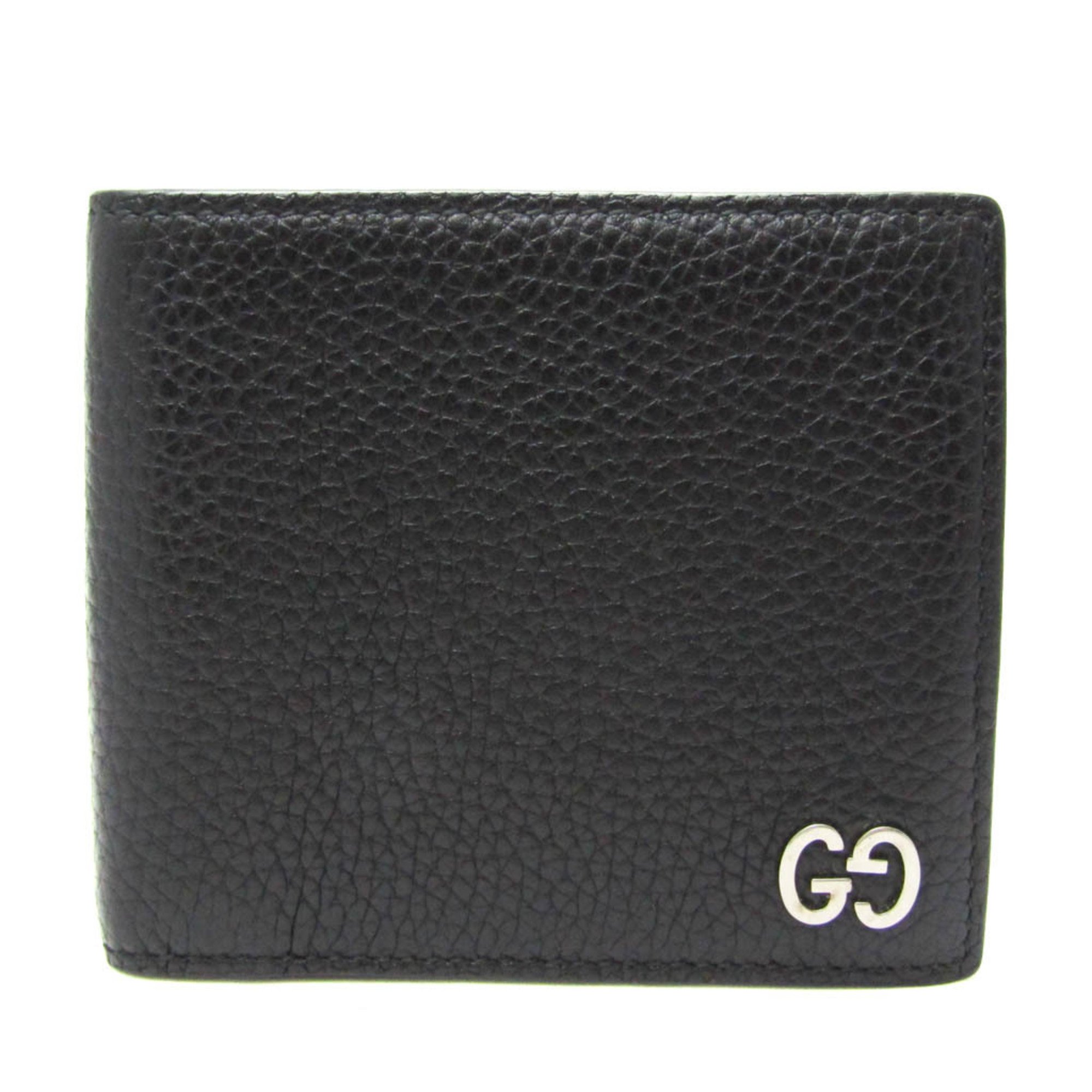 Gucci 473922 Men's  Calfskin Wallet (bi-fold) Black