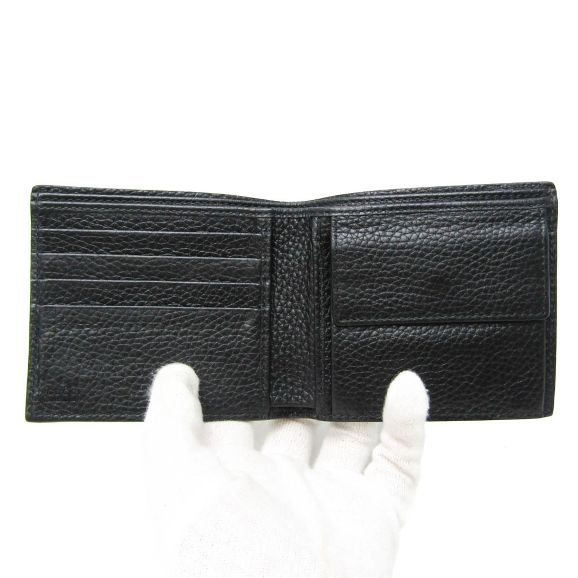 Gucci 473922 Men's  Calfskin Wallet (bi-fold) Black