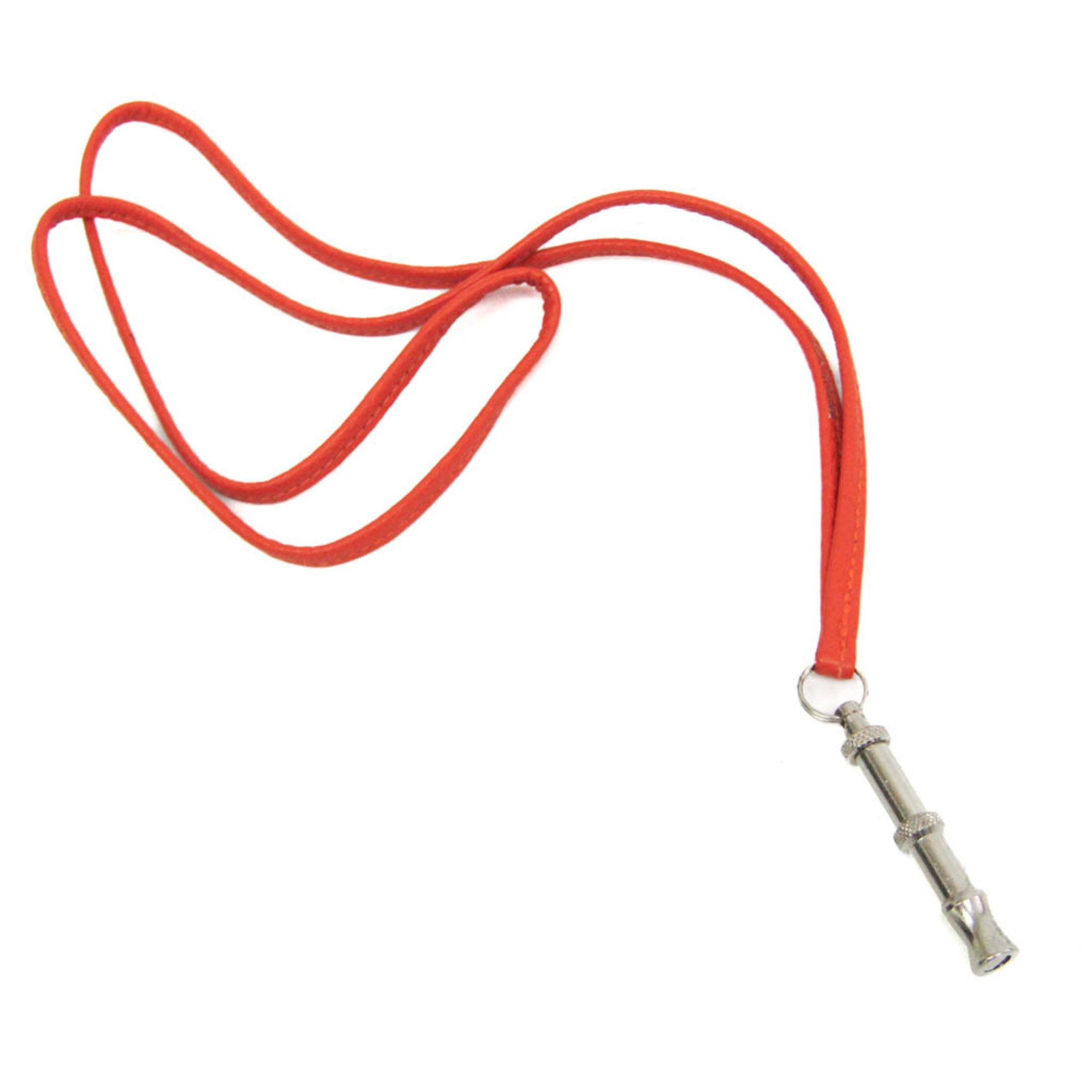 Hermes Whistle For Dog Dog Whistle Leather Metal Orange,Silver