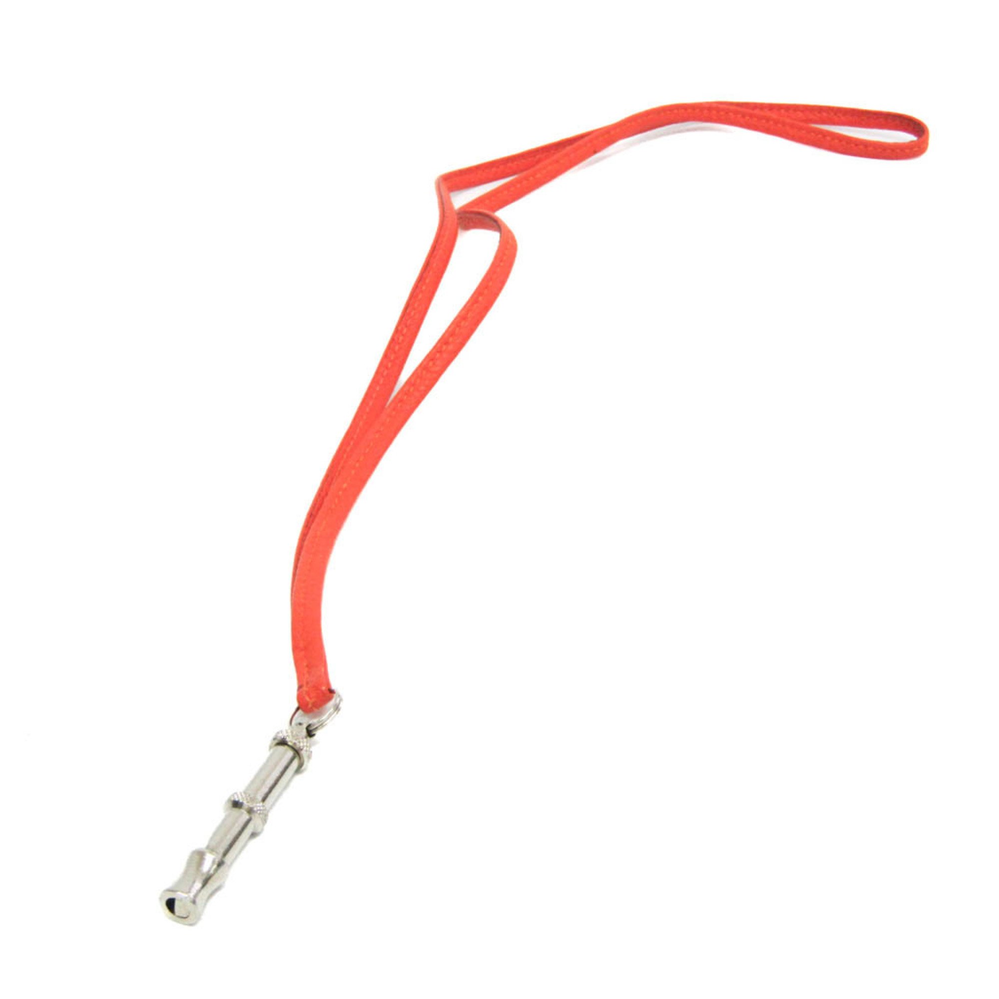 Hermes Whistle For Dog Dog Whistle Leather Metal Orange,Silver