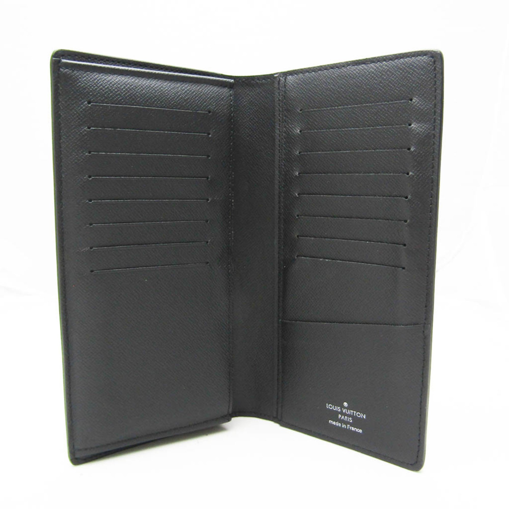 Louis Vuitton Taiga Brazza Wallet M30501 Men's Taiga Leather Long Wallet (bi-fold) Noir