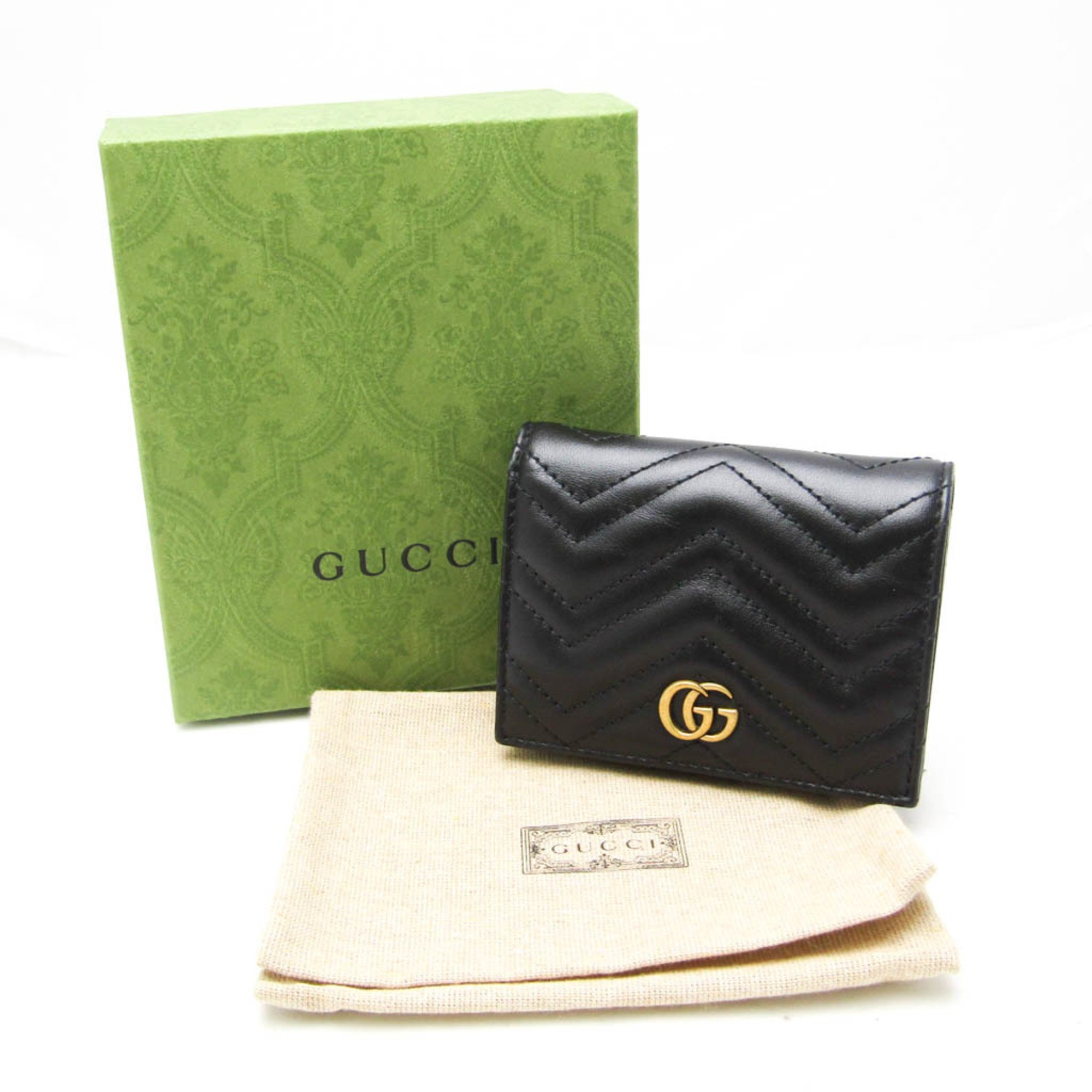 Gucci GG Marmont 466492 Women's Leather Wallet (bi-fold) Black