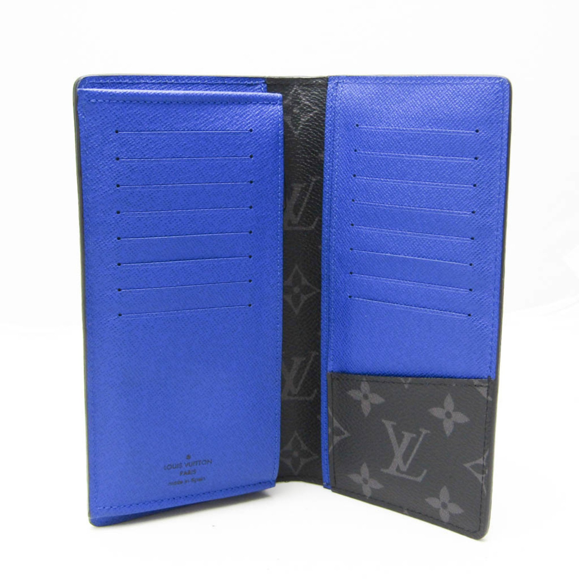 Louis Vuitton Epi Brazza Wallet M80788 Men's Epi Leather,Monogram Eclipse Long Wallet (bi-fold) Black,Navy