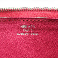 Hermes Azap Long Chevre Women's Chevre Leather Long Wallet (bi-fold) Pink,Rose Shocking