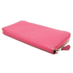 Hermes Azap Long Chevre Women's Chevre Leather Long Wallet (bi-fold) Pink,Rose Shocking