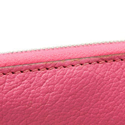 Hermes Azap Long Chevre Women's Chevre Leather Long Wallet (bi-fold) Pink,Rose Shocking