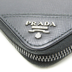 Prada Saffiano 2ML188 Men's Leather Long Wallet (bi-fold) Black