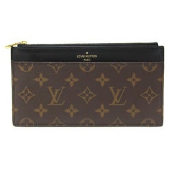 Louis Vuitton Monogram Macassar Slim Purse M80348 Men's Monogram Card Wallet Monogram,Noir