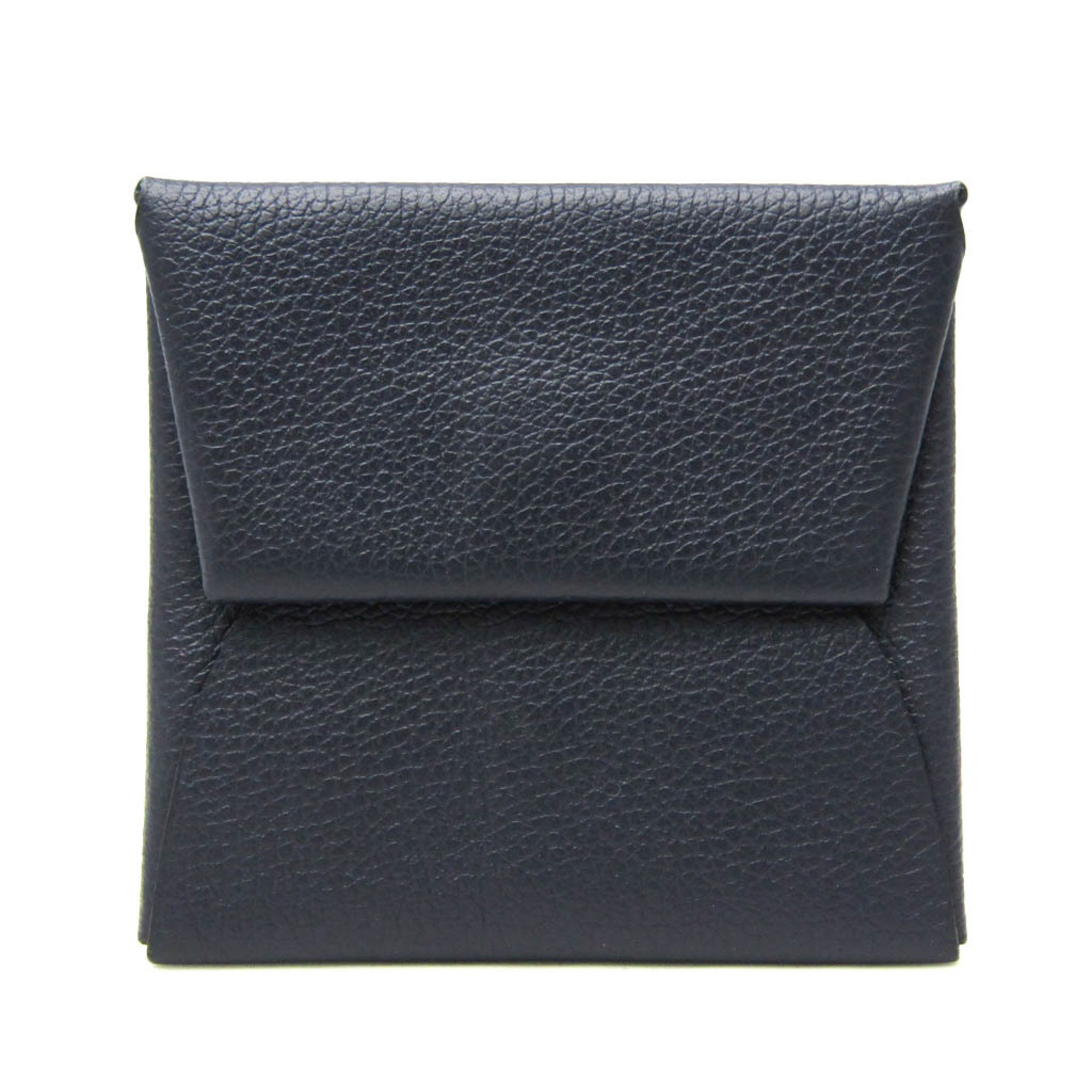 Hermes Bastia Women,Men  Evercolor Leather Coin Purse/coin Case Navy