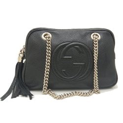 GUCCI Soho 308983 Interlocking G Chain Shoulder Bag Black 252139