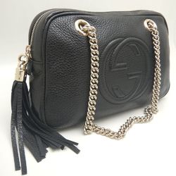 GUCCI Soho 308983 Interlocking G Chain Shoulder Bag Black 252139