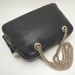 GUCCI Soho 308983 Interlocking G Chain Shoulder Bag Black 252139